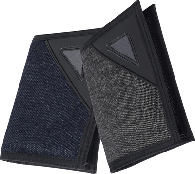

Peacock Mundkar Boys Black, Blue Artificial Leather Wallet(7 Card Slots)