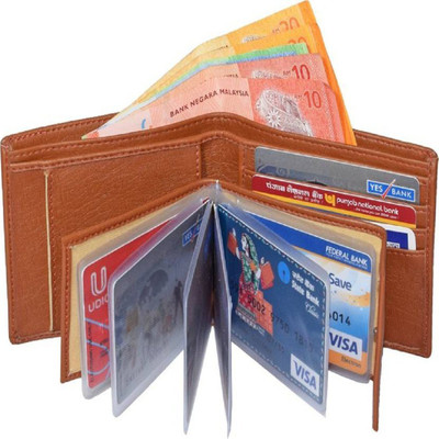 CITRUSA Boys Tan Artificial Leather Wallet(10 Card Slots)