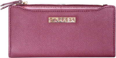 

Caprese Women Casual Purple Artificial Leather Wallet(12 Card Slots), Plum