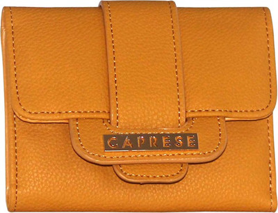 

Caprese Women Formal Yellow Artificial Leather Wallet(8 Card Slots), Ochre