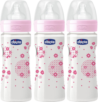 

Chicco 250ml Well-Being Feeding Bottle (Pack of 3) - 250 ml(Pink)