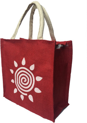

Regiis Zipper And Strong Handle Jute Bag Lunch Bag(Red, 3 L)