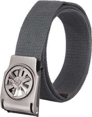 

S N GROUP Men Casual Grey Canvas Reversible Belt