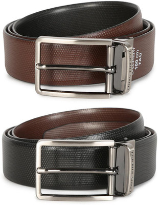 

Louis Philippe Men Formal Black Genuine Leather Reversible Belt
