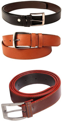 

Besto Men Casual Multicolor Artificial Leather Belt, Black;brpwn;tan