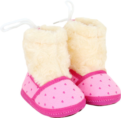 

Neska Moda Dotted 0 To 12 Month Baby Booties(Toe to Heel Length - 12 cm Pink)