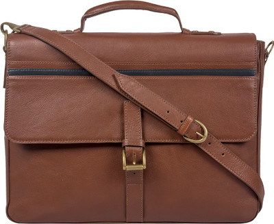 

Hidesign SIGMUND 04-REG MEL RANCH-TAN M BLUE Medium Briefcase - For Men(Tan)