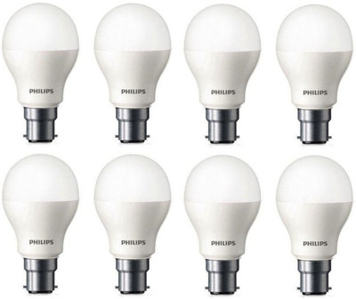 PHILIPS 9 W Basic Standard B22 LED Bulb(White, Pack of 8)