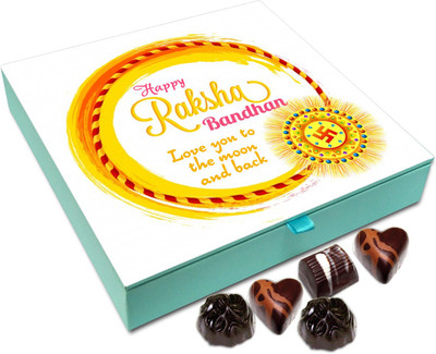 

Chocholik Rakhi Gift Box - Happy Raksha Bandhan, Love You To The Moon And Back - 9pc Truffles(108 g)
