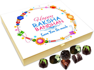 Chocholik Rakhi Gift Box - Happy Raksha Bandhan!! Love You So Much - 20pc Truffles(240 g)