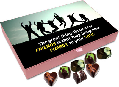 

Chocholik Friendship Gift - New Friends Is That They Bring New Energy to Your Soul -12pc Truffles(144 g)