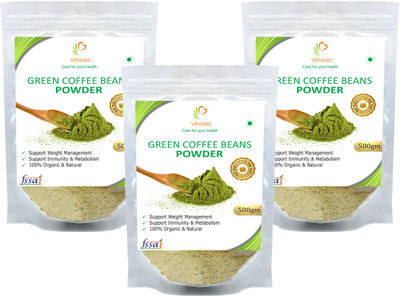 

Vihado PREMIUM Quality Green Coffee Bean Powder, Unroasted, Arabica AAA+ - Instant Coffee 500 g(Pack of 3)