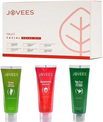 

Jovees Fruit Facial Value Kit-315g, Grape Face Wash-120ml, Tea Tree Face wash-120ml, Strawberry Face Wash-120ml.(Set of 4)