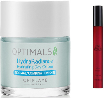 

Oriflame Sweden Optimals Hydra Radiance Hydrating Day Cream & Love Potion Perfumed Body Spray 75ml (Pack of 2)(Set of 2)