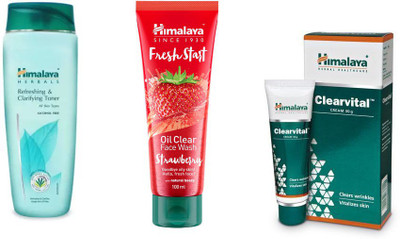 

Himalaya Refreshing & Clarifying Toner, clearvital cream, fresh start oil clear strawberry face wash(Set of 3)