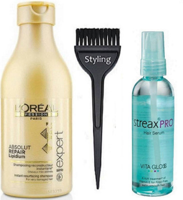 

Styling Hair serum & absolt repair shampoo With streax pro hair serum(Set of 3)