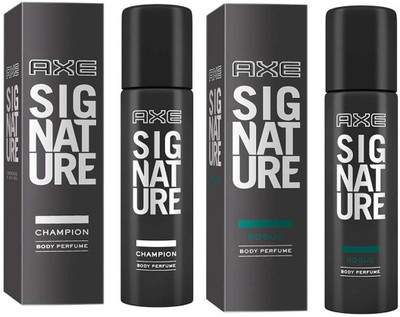 

AXE SIGNATURE ROGUE BODY PERFUME 122 ML + SIGNATURE CHAMPION BODY PERFUME 122 ML Deodorant Spray - For Men & Women(122 ml, Pack of 2)