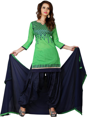 

BanoRani Chanderi Embroidered Salwar Suit Dupatta Material(Un-stitched), Green