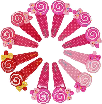 

Evolution Cute & Funky Lollypop With Bow Image Printed Glossy Multicolored Kids Snap Hair Clips, SmallFor Kids / Girls Tic Tac Clip(Multicolor)
