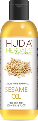 

Huda Herbals 100% Pure Cold Pressed Organic Sesame Oil Unrefined Hair Oil(100 ml)