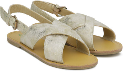 

United Colors of Benetton Girls Buckle Strappy Sandals(Gold