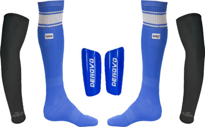 

DeNovo Ultimate Protection (One Pair Large Shin Guard + One Pair Poplin Knee Length Football Socks + One Pair UV Protection Arm Sleeves) Football Kit