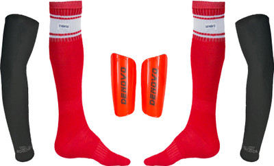 

DeNovo Ultimate Protection (One Pair Large Shin Guard + One Pair Poplin Knee Length Football Socks + One Pair UV Protection Arm Sleeves) Football Kit