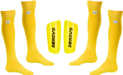 

DeNovo Football Kit (One Pair Large Shin Guard + Two Pairs Lycra Plain Knee Length Football Socks) Football Kit