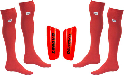 

DeNovo Football Kit (One Pair Large Shin Guard + Two Pairs Lycra Plain Knee Length Football Socks) Football Kit