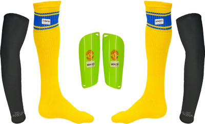 

DeNovo Ultimate Protection (One Pair Large Shin Guard + One Pair Poplin Knee Length Football Socks + One Pair UV Protection Arm Sleeves) Football Kit