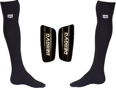 

DeNovo Football Kit (One Pair Large Shin Guard + One Pair Lycra Plain Knee Length Football Socks) Football Kit