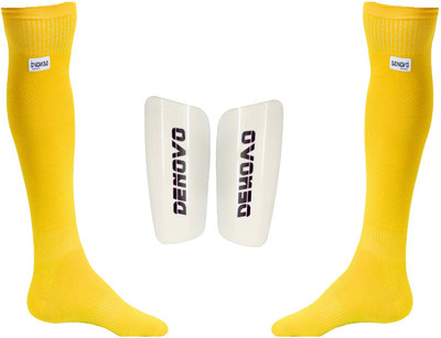 

DeNovo Football Kit (One Pair Large Shin Guard + One Pair Lycra Plain Knee Length Football Socks) Football Kit