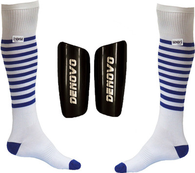 

DeNovo Football Kit (One Pair Large Shin Guard + One Pair Lycra Striped Knee Length Football Socks) Football Kit