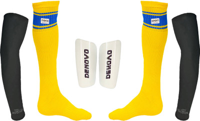 

DeNovo Ultimate Protection (One Pair Large Shin Guard + One Pair Poplin Knee Length Football Socks + One Pair UV Protection Arm Sleeves) Football Kit