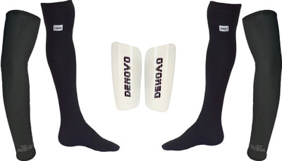 

DeNovo Ultimate Protection (One Pair Large Shin Guard + One Pair Lycra Plain Knee Length Football Socks + One Pair UV Protection Arm Sleeves) Football Kit