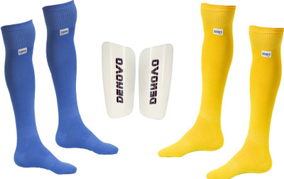 

DeNovo Football Kit (One Pair Large Shin Guard + Two Pairs Lycra Plain Knee Length Football Socks) Football Kit