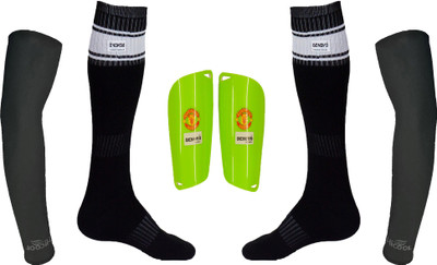 

DeNovo Ultimate Protection (One Pair Large Shin Guard + One Pair Poplin Knee Length Football Socks + One Pair UV Protection Arm Sleeves) Football Kit