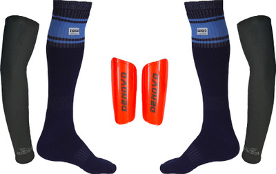 

DeNovo Ultimate Protection (One Pair Large Shin Guard + One Pair Poplin Knee Length Football Socks + One Pair UV Protection Arm Sleeves) Football Kit
