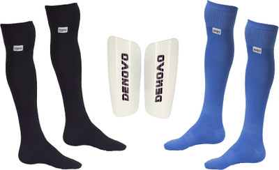

DeNovo Football Kit (One Pair Large Shin Guard + Two Pairs Lycra Plain Knee Length Football Socks) Football Kit