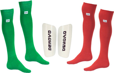

DeNovo Football Kit (One Pair Large Shin Guard + Two Pairs Lycra Plain Knee Length Football Socks) Football Kit