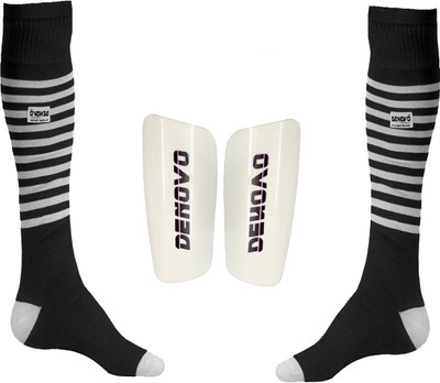 

DeNovo Football Kit (One Pair Large Shin Guard + One Pair Lycra Striped Knee Length Football Socks) Football Kit
