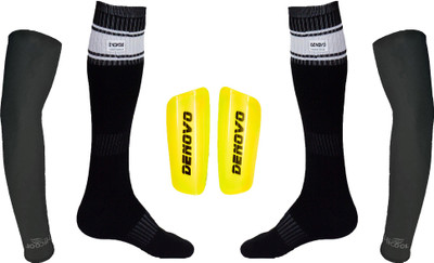 

DeNovo Ultimate Protection (One Pair Large Shin Guard + One Pair Poplin Knee Length Football Socks + One Pair UV Protection Arm Sleeves) Football Kit