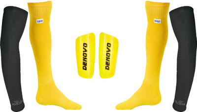 

DeNovo Ultimate Protection (One Pair Large Shin Guard + One Pair Lycra Plain Knee Length Football Socks + One Pair UV Protection Arm Sleeves) Football Kit