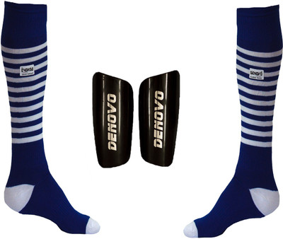 

DeNovo Football Kit (One Pair Large Shin Guard + One Pair Lycra Striped Knee Length Football Socks) Football Kit