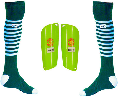 

DeNovo Football Kit (One Pair Large Shin Guard + One Pair Lycra Striped Knee Length Football Socks) Football Kit