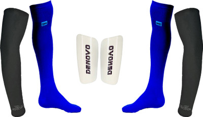 

DeNovo Ultimate Protection (One Pair Large Shin Guard + One Pair Lycra Plain Knee Length Football Socks + One Pair UV Protection Arm Sleeves) Football Kit