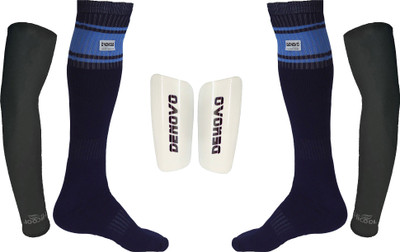

DeNovo Ultimate Protection (One Pair Large Shin Guard + One Pair Poplin Knee Length Football Socks + One Pair UV Protection Arm Sleeves) Football Kit
