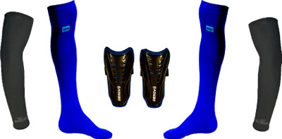 

DeNovo Ultimate Protection (One Pair Large Shin Guard + One Pair Lycra Plain Knee Length Football Socks + One Pair UV Protection Arm Sleeves) Football Kit