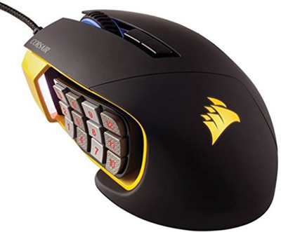 

Corsair Scimitar RGB MOBA/MMO Wired Optical Gaming Mouse(USB 2.0, Yellow)