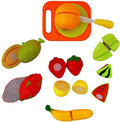 

Amazia Realistic Sliceable Fruits Cutting Play Kitchen Set Toy with Knife,Plate and Cutting Board for Kidzz.
